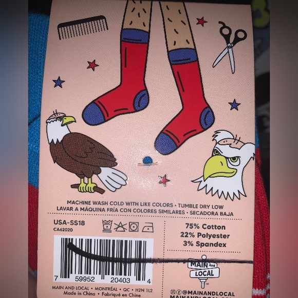 Unisex Crew Sock Bald Eagle USA - Picture 2 of 2